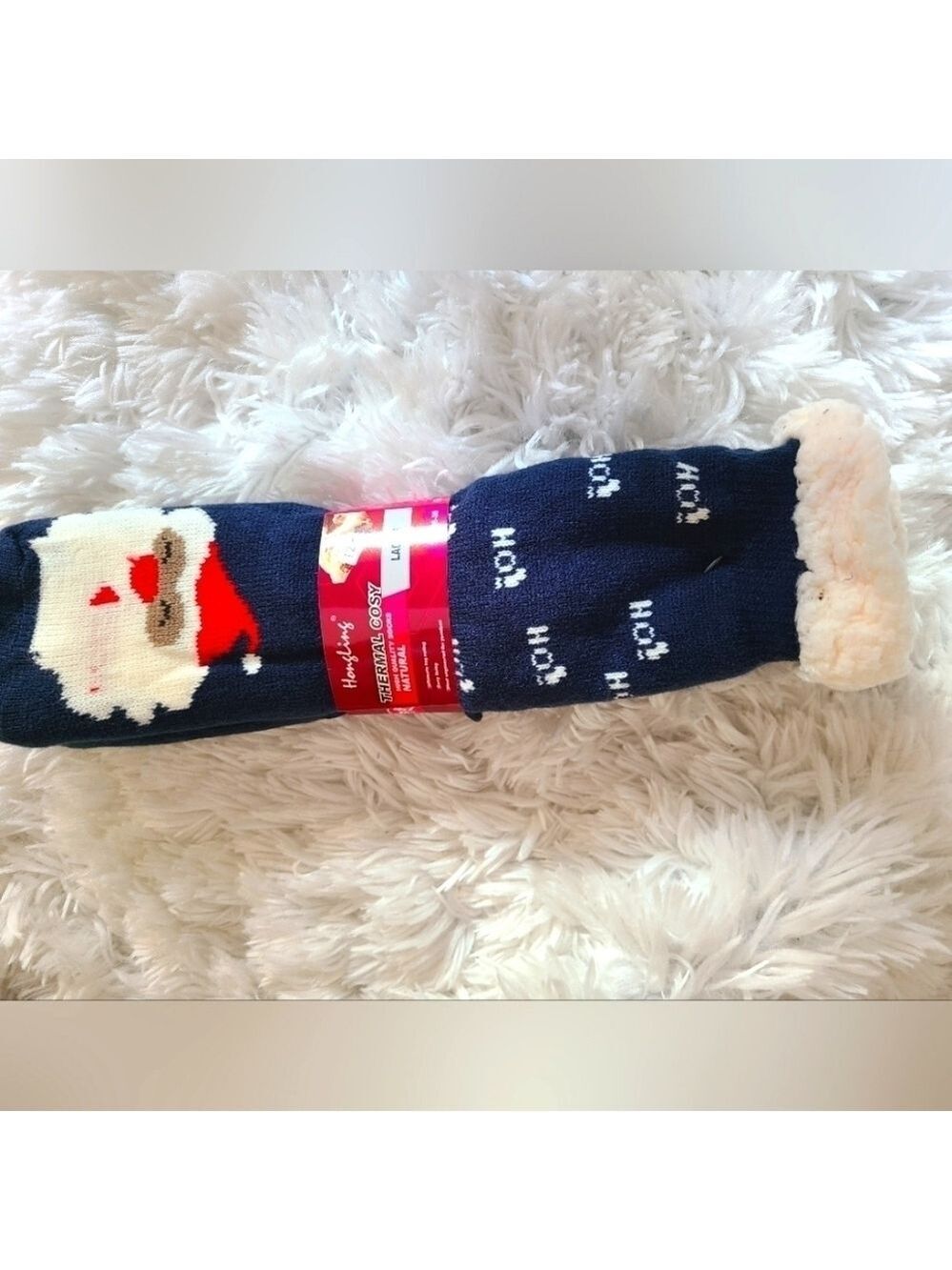 TRÏBE winter Thermal Sherpa Fleece Lined Christmas Socks Size 5-7 NWT